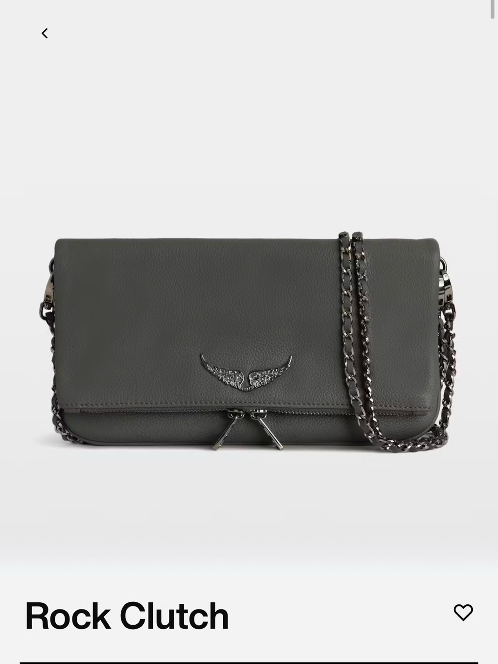 BRAND NEW Zadig & Voltaire Rock Clutch - Gray